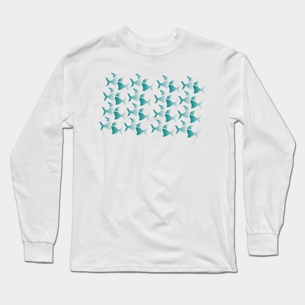 cute blue fish art Long Sleeve T-Shirt by jaml-12